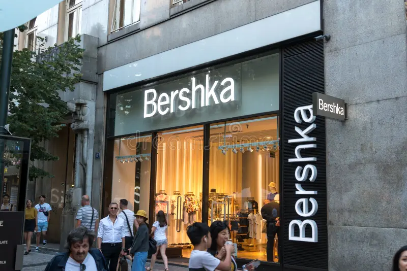Modern Bershka storefront concept featuring the "Stage" industrial design aesthetic expected for US locations.