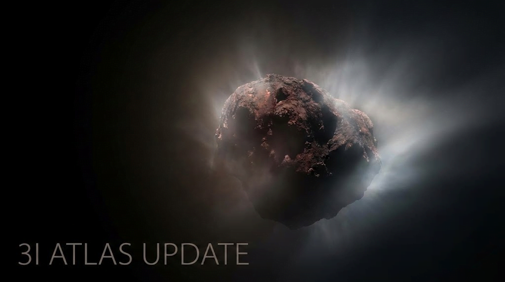 Artist's impression of the object's active phase. Recent IR data suggests a surface rich in tholins and organic compounds.